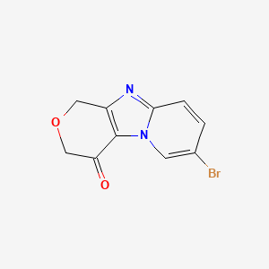 molecular formula C10H7BrN2O2 B13929161 12-bromo-5-oxa-1,8-diazatricyclo[7.4.0.02,7]trideca-2(7),8,10,12-tetraen-3-one 