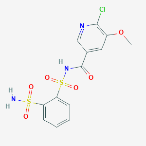 6-chloro-5-methoxy-N-(2-sulfamoylphenylsulfonyl)nicotinamide