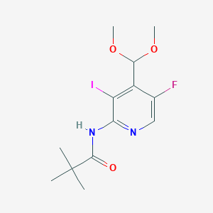 molecular formula C13H18FIN2O3 B1392922 N-(4-(二甲氧基甲基)-5-氟-3-碘吡啶-2-基)叔丁酰胺 CAS No. 1299607-65-0