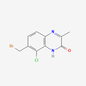 molecular formula C10H8BrClN2O B13929224 7-(Bromomethyl)-8-chloro-3-methyl-2(1H)-quinoxalinone 