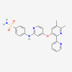 molecular formula C23H21N5O3S B13929293 4-{[4-(5,6-Dimethyl-2-pyridin-2-yl-pyridin-3-yl)oxypyridin-2-yl]amino}benzenesulfonamide 