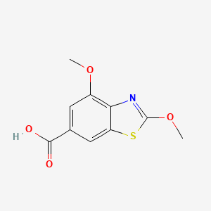 molecular formula C10H9NO4S B13929319 2,4-Dimethoxy-6-benzothiazolecarboxylic acid 