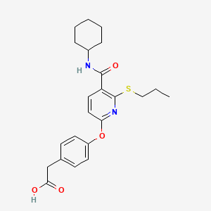 2-[4-[5-(Cyclohexylcarbamoyl)-6-propylsulfanylpyridin-2-yl]oxyphenyl]acetic acid