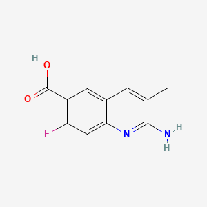 molecular formula C11H9FN2O2 B13929362 2-Amino-7-fluoro-3-methylquinoline-6-carboxylic acid 