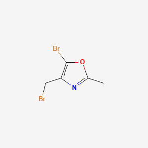 molecular formula C5H5Br2NO B13929380 5-Bromo-4-(bromomethyl)-2-methyloxazole 