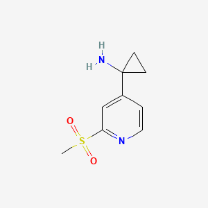 molecular formula C9H12N2O2S B13929406 1-[2-(Methylsulfonyl)-4-pyridinyl]cyclopropanamine 