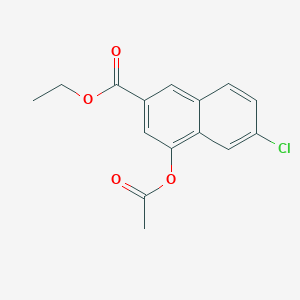 molecular formula C15H13ClO4 B13929417 4-(Acetyloxy)-6-chloro-2-naphthalenecarboxylic acid ethyl ester 