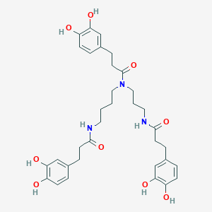 molecular formula C34H43N3O9 B13929433 3-(3,4-dihydroxyphenyl)-N-[4-[3-(3,4-dihydroxyphenyl)propanoyl-[3-[3-(3,4-dihydroxyphenyl)propanoylamino]propyl]amino]butyl]propanamide 