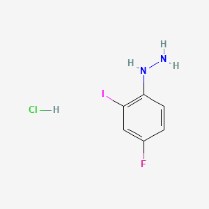 molecular formula C6H7ClFIN2 B13929457 (4-Fluoro-2-iodophenyl)hydrazine hydrochloride 