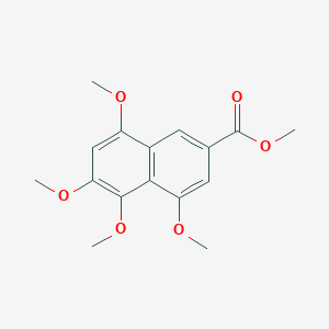 molecular formula C16H18O6 B13929458 4,5,6,8-Tetramethoxy-2-naphthalenecarboxylic acid methyl ester 