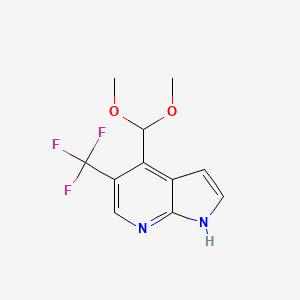 molecular formula C11H11F3N2O2 B1392946 4-(二甲氧基甲基)-5-(三氟甲基)-1H-吡咯并[2,3-b]吡啶 CAS No. 1261365-40-5