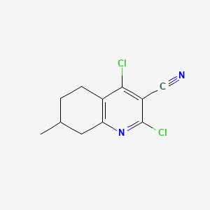 molecular formula C11H10Cl2N2 B13929470 2,4-Dichloro-7-methyl-5,6,7,8-tetrahydroquinoline-3-carbonitrile 