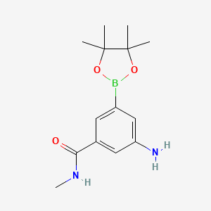 molecular formula C14H21BN2O3 B13929531 3-amino-N-methyl-5-(4,4,5,5-tetramethyl-1,3,2-dioxaborolan-2-yl)benzamide 