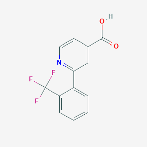 molecular formula C13H8F3NO2 B1392955 2-[2-(Trifluoromethyl)phenyl]pyridine-4-carboxylic acid CAS No. 1226367-06-1