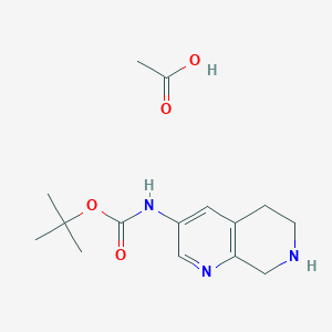 Tert-butyl 5,6,7,8-tetrahydro-1,7-naphthyridin-3-ylcarbamate acetate