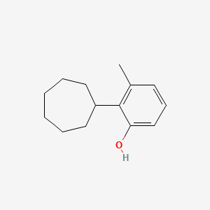 molecular formula C14H20O B13929563 2-Cycloheptyl-3-methylphenol CAS No. 828288-73-9