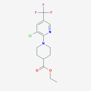 molecular formula C14H16ClF3N2O2 B1392964 Ethyl 1-(3-Chloro-5-(trifluoromethyl)pyridin-2-yl)piperidine-4-carboxylate CAS No. 874814-41-2