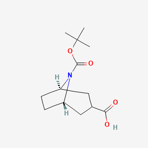 molecular formula C13H21NO4 B1392966 外消旋-8-叔丁氧羰基-8-氮杂双环[3.2.1]辛烷-3-羧酸 CAS No. 280762-00-7