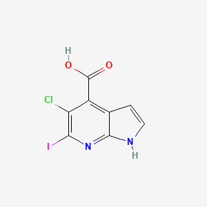 molecular formula C8H4ClIN2O2 B1392967 5-Chloro-6-iodo-1H-pyrrolo[2,3-b]pyridine-4-carboxylic acid CAS No. 1246088-58-3