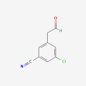 molecular formula C9H6ClNO B13929695 3-Chloro-5-(2-oxoethyl)benzonitrile 