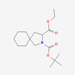 molecular formula C17H29NO4 B13929725 2-(Tert-butyl) 3-ethyl 2-azaspiro[4.5]decane-2,3-dicarboxylate 