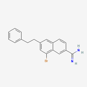 molecular formula C19H17BrN2 B13929744 8-Bromo-6-(2-phenylethyl)naphthalene-2-carboximidamide CAS No. 823236-33-5