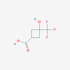 molecular formula C6H7F3O3 B1392975 3-羟基-3-(三氟甲基)环丁烷羧酸 CAS No. 1163729-49-4