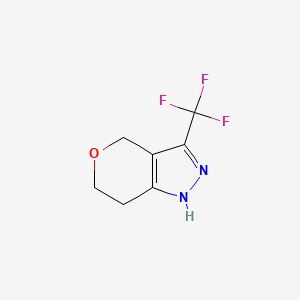 molecular formula C7H7F3N2O B1392978 3-(三氟甲基)-1,4,6,7-四氢吡喃并[4,3-c]吡唑 CAS No. 1022931-45-8