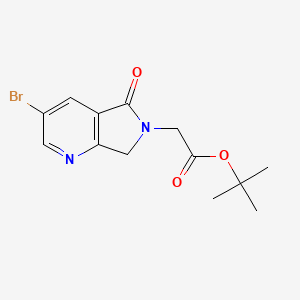 molecular formula C13H15BrN2O3 B13929800 Tert-butyl 2-(3-bromo-5-oxo-5,7-dihydro-6H-pyrrolo[3,4-B]pyridin-6-YL)acetate 