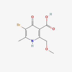 molecular formula C9H10BrNO4 B13929898 5-Bromo-4-hydroxy-2-(methoxymethyl)-6-methylnicotinic acid 