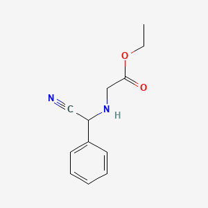 molecular formula C12H14N2O2 B1392991 Ethyl 2-[[cyano(phenyl)methyl]amino]acetate CAS No. 405292-37-7