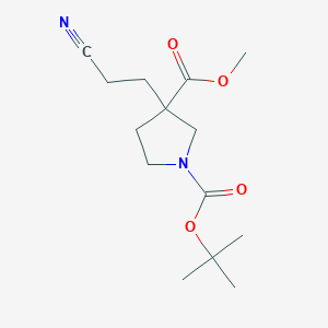 molecular formula C14H22N2O4 B13929944 1-O-tert-butyl 3-O-methyl 3-(2-cyanoethyl)pyrrolidine-1,3-dicarboxylate 