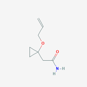 molecular formula C8H13NO2 B13929979 Cyclopropaneacetamide, 1-(2-propenyloxy)-(9CI) CAS No. 540133-81-1