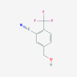 molecular formula C9H6F3NO B13930030 5-(Hydroxymethyl)-2-(trifluoromethyl)benzonitrile 