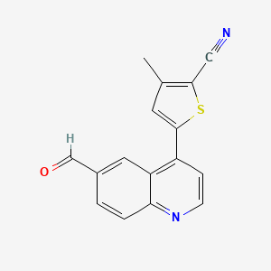 molecular formula C16H10N2OS B13930050 5-(6-Formylquinolin-4-yl)-3-methylthiophene-2-carbonitrile CAS No. 1119899-51-2