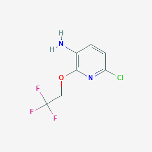 molecular formula C7H6ClF3N2O B13930072 6-Chloro-2-(2,2,2-trifluoroethoxy)pyridin-3-amine 