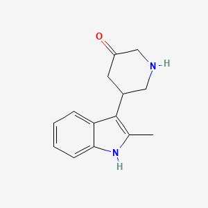 molecular formula C14H16N2O B13930078 5-(2-methyl-1H-indol-3-yl)-piperidin-3-one 