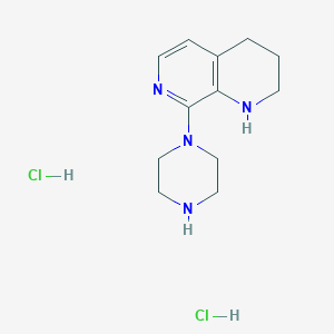 molecular formula C12H20Cl2N4 B1393008 8-(哌嗪-1-基)-1,2,3,4-四氢-1,7-萘啶二盐酸盐 CAS No. 1233513-21-7