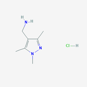 molecular formula C7H14ClN3 B1393010 (1,3,5-三甲基-1H-吡唑-4-基)甲胺盐酸盐 CAS No. 1246738-30-6