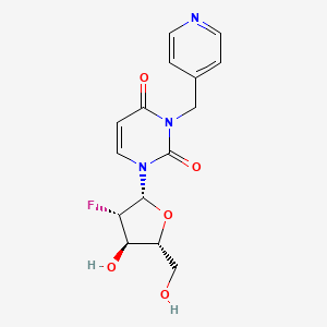 molecular formula C15H16FN3O5 B13930108 1-[(2R,3S,4R,5R)-3-fluoro-4-hydroxy-5-(hydroxymethyl)oxolan-2-yl]-3-(pyridin-4-ylmethyl)pyrimidine-2,4-dione 