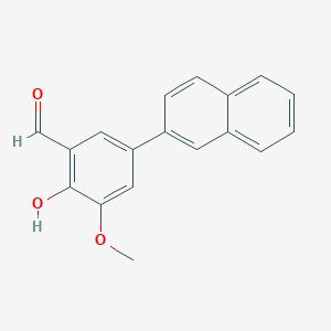 molecular formula C18H14O3 B13930142 2-Hydroxy-3-methoxy-5-(2-naphthalenyl)benzaldehyde 