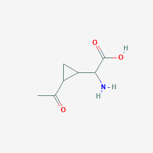 molecular formula C7H11NO3 B13930173 (2-Acetylcyclopropyl)(amino)acetic acid CAS No. 733717-35-6