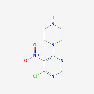 molecular formula C8H10ClN5O2 B1393018 4-氯-5-硝基-6-哌嗪-1-基嘧啶 CAS No. 1215710-51-2