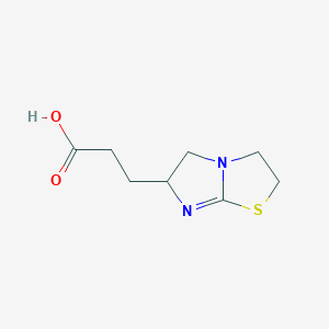 molecular formula C8H12N2O2S B1393022 3-(2,3,5,6-Tetrahydroimidazo[2,1-b][1,3]thiazol-6-yl)propanoic acid CAS No. 1255146-89-4