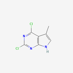 molecular formula C7H5Cl2N3 B1393023 2,4-二氯-5-甲基-7H-吡咯并[2,3-d]嘧啶 CAS No. 1060815-86-2