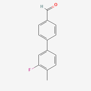 molecular formula C14H11FO B1393033 4-(3-Fluoro-4-methylphenyl)benzaldehyde CAS No. 885964-50-1