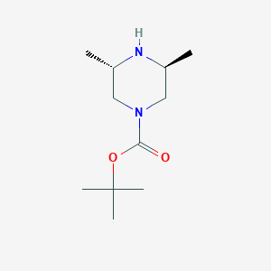 molecular formula C11H22N2O2 B1393042 (3S,5S)-叔丁基 3,5-二甲基哌嗪-1-羧酸酯 CAS No. 888327-50-2