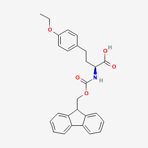 molecular formula C27H27NO5 B1393049 (2S)-4-(4-ethoxyphenyl)-2-{[(9H-fluoren-9-ylmethoxy)carbonyl]amino}butanoic acid CAS No. 1252046-18-6