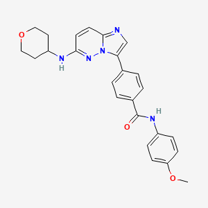 N-(4-methoxyphenyl)-4-(6-(tetrahydro-2H-pyran-4-ylamino)imidazo[1,2-b]pyridazin-3-yl)benzamide