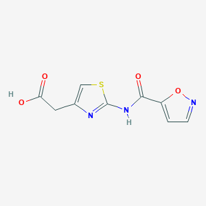 molecular formula C9H7N3O4S B1393051 {2-[(Isoxazol-5-ylcarbonyl)amino]-1,3-thiazol-4-yl}acetic acid CAS No. 1283108-53-1